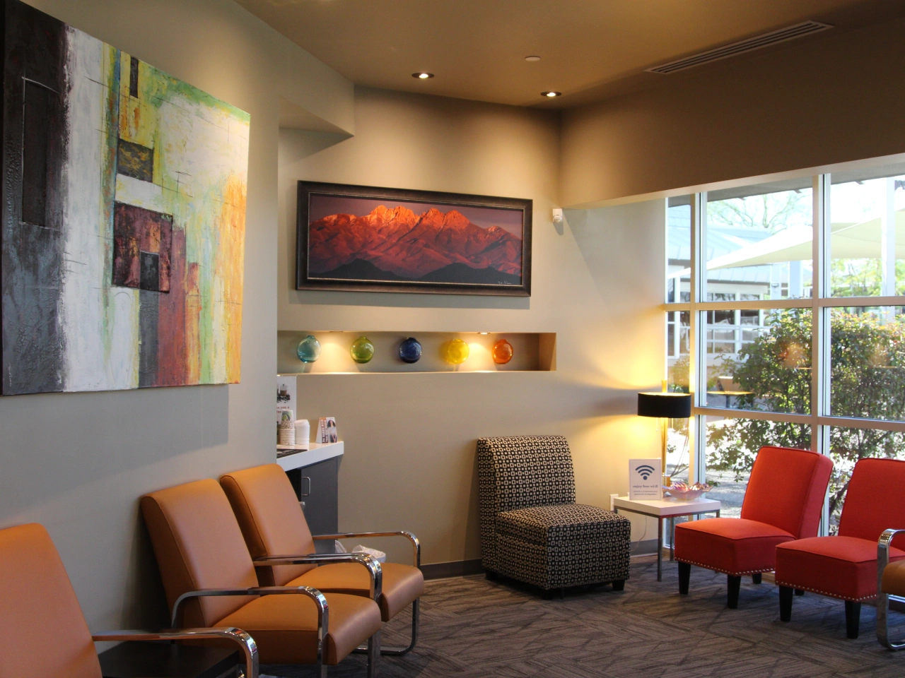 Patient seating area inside our dental practice